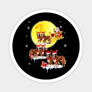 Saint Bernard Reindeer Christmas Moon Santa Dog Lover Magnet